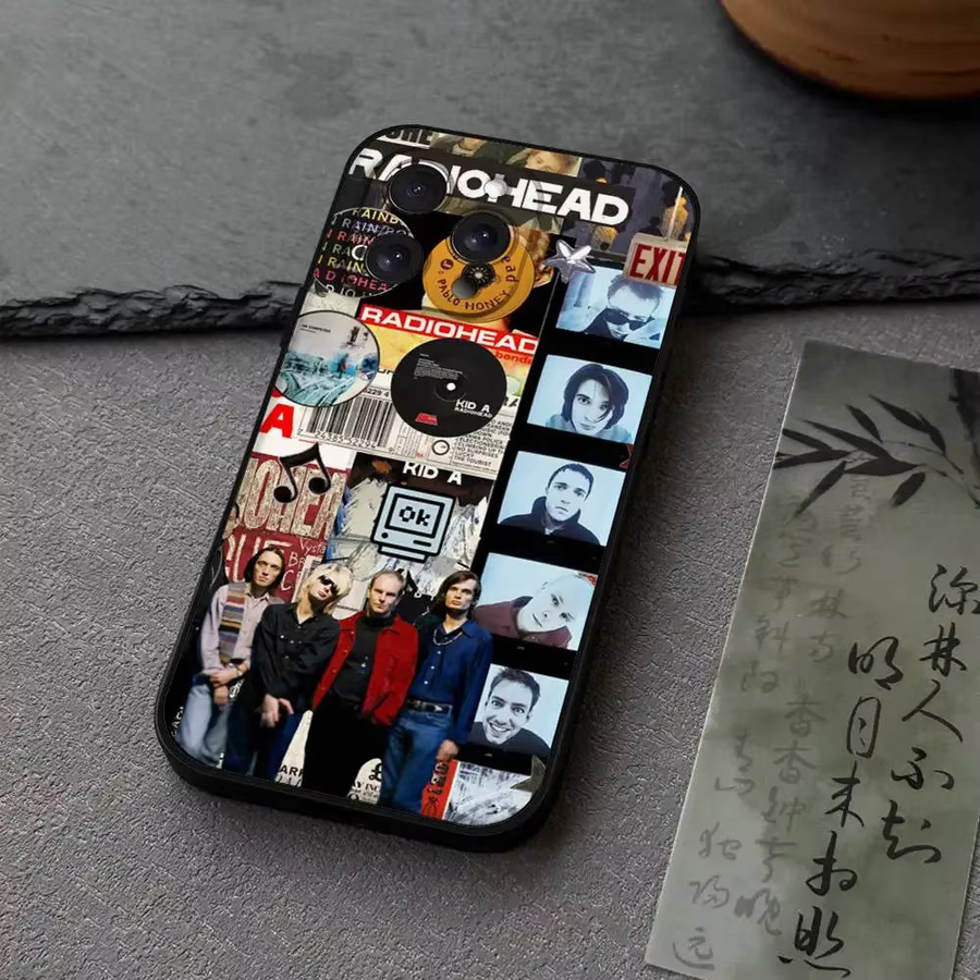 Rock R-Radiohead Handyhülle aus schwarzem Silikon für iPhone 11 bis iPhone 17 Modelle - Bild 2