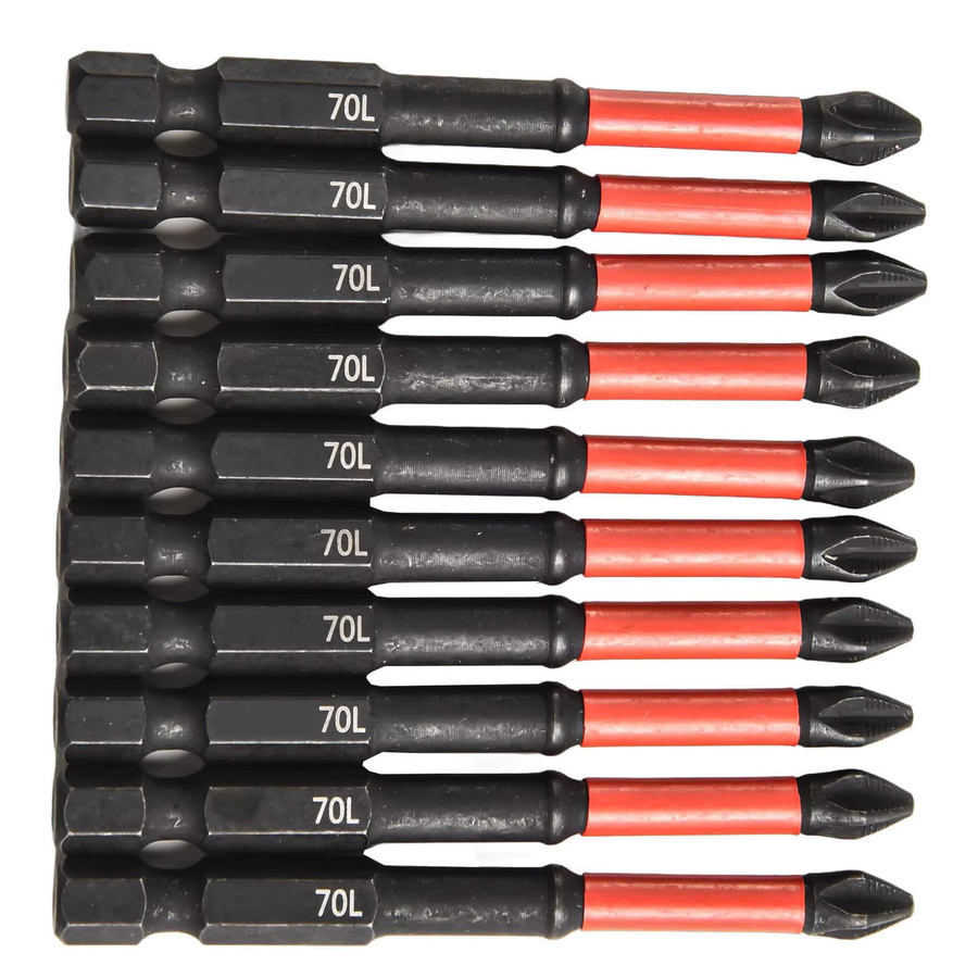VIBRATITE 10-teiliges PH2-Magnet-Kreuzschraubendreher-Bit-Set aus legiertem Stahl, rutschfest und lang für elektrische oder manuelle Nutzung - Bild 5