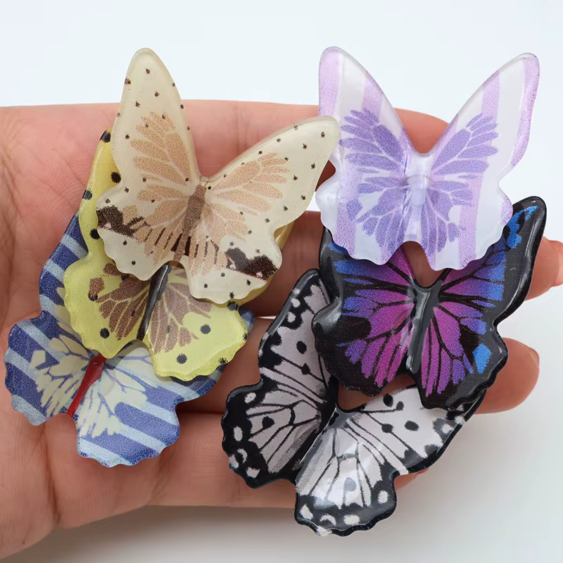6-teiliges Schmetterlings-Deko-Set aus Kunstharz mit Magneten in Mehrfarbig für Kühlschrank und Whiteboard - Bild 3