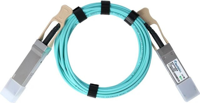 BlueOptics Kompatibles HPE M-Series R5Z81A QSFP56 Aktives Optisches Kabel (AOC), 200GBASE-SR4, Ethernet und InfiniBand, 10 Meter - Bild 1