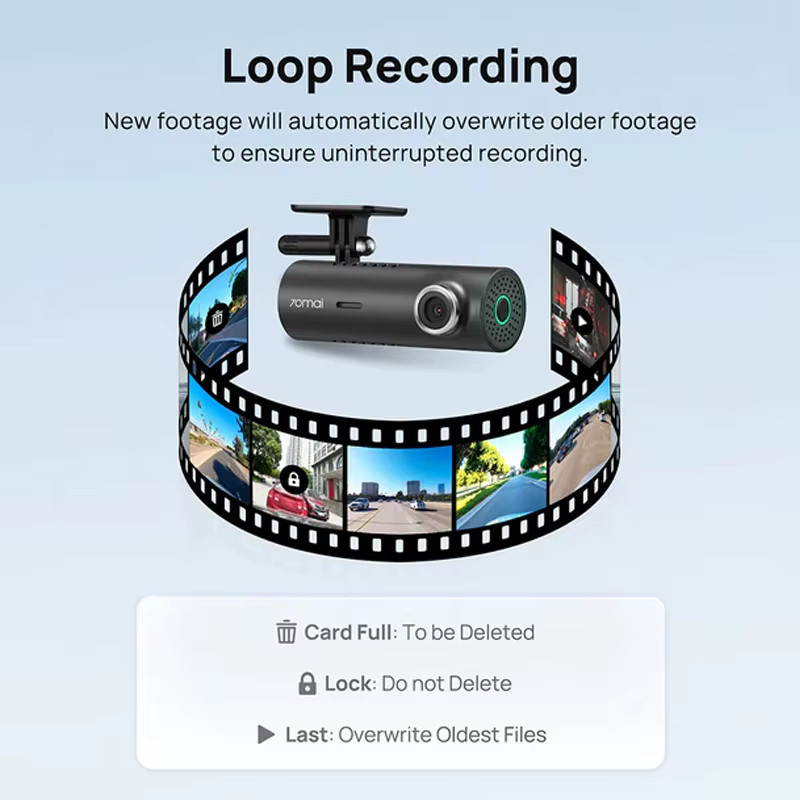 70mai Dashcam M300 mit 1296P Auflösung, Nachtsicht, WLAN, 140 Grad Weitwinkel und App-Steuerung - Bild 7