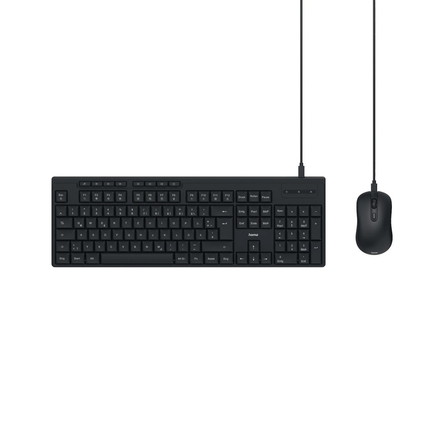 Hama USB-Tastatur-Maus-Set CKM-200, kabelgebunden, Membrane, QWERTZ DE, Schwarz - Bild 2