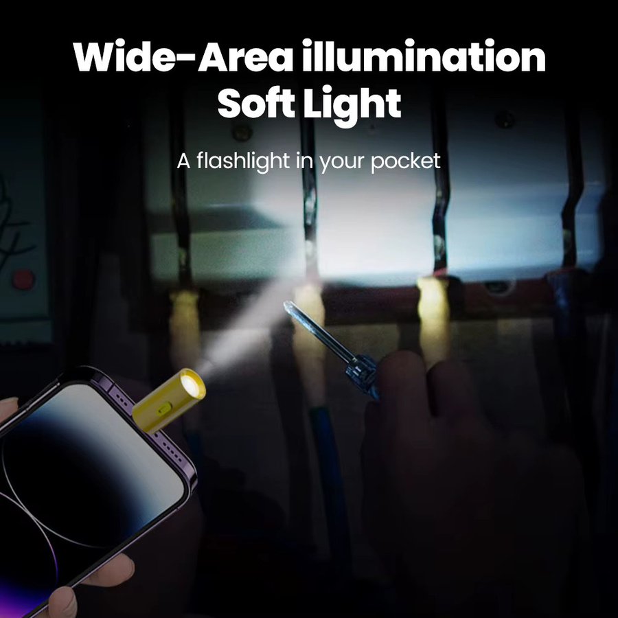Tragbare Mini LED Taschenlampe mit Typ-C USB Anschluss in Weiß für Outdoor, Camping und Notfälle - Bild 3