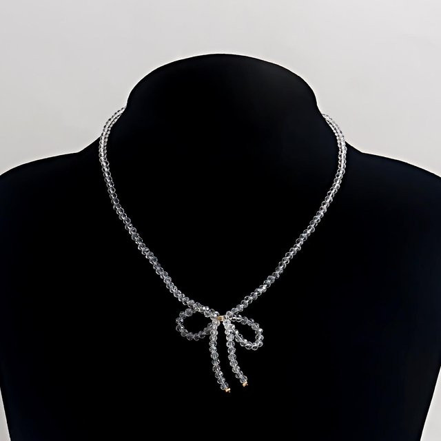 YULIN Choker Halskette, Kristall Schleife, transparent, Mädchen - Bild 1