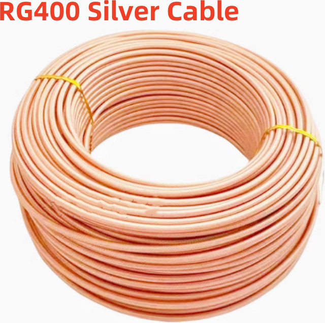 RG400 Hochfrequenz-Koaxialkabel SFF-50-3-2, versilberter und doppelschichtiger HF-Feeder 12.4, hochtemperaturbeständig, Farbe: Silber - Bild 1