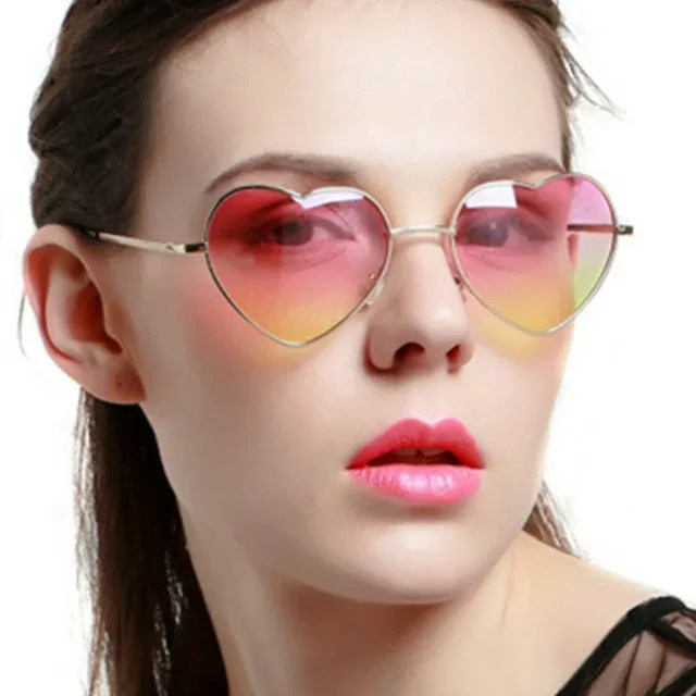 XaYbZc Sonnenbrille, Herzform, Vollrand, Metall, Damen, Farbverlauf - Bild 1