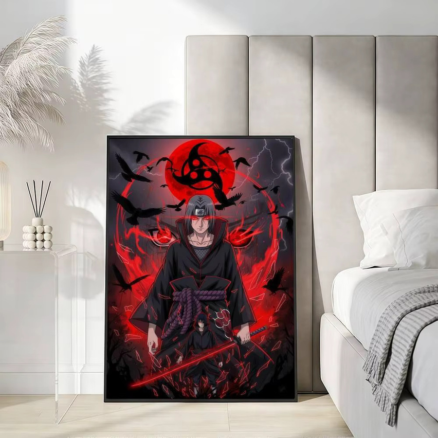 Itachi Uchiha Naruto Retro Poster Aufkleber Kunstdruck in Mehrfarbig, B: 21,0 cm, H: 30,0 cm - Bild 5
