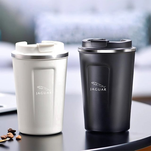Jaguar Thermobecher für Auto Kaltgetränke und Kaffee in Schwarz oder Weiß - Bild 1