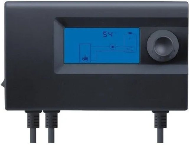 Euroster Elektronische Pumpensteuerung 11E mit LCD-Display und Anti-Stopp in Schwarz, Wandmontage - Bild 1