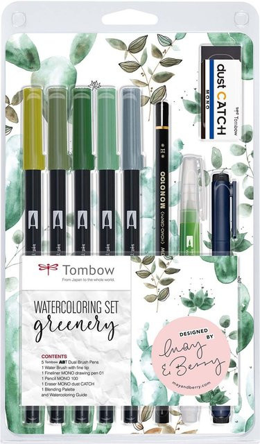 May&Berry Tombow Watercoloring Set Greenery in Grün - Bild 1