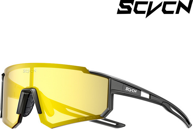 SCVCN Sportsonnenbrille, Vollrand, Gelb, Kunststoff, Herren - Bild 1