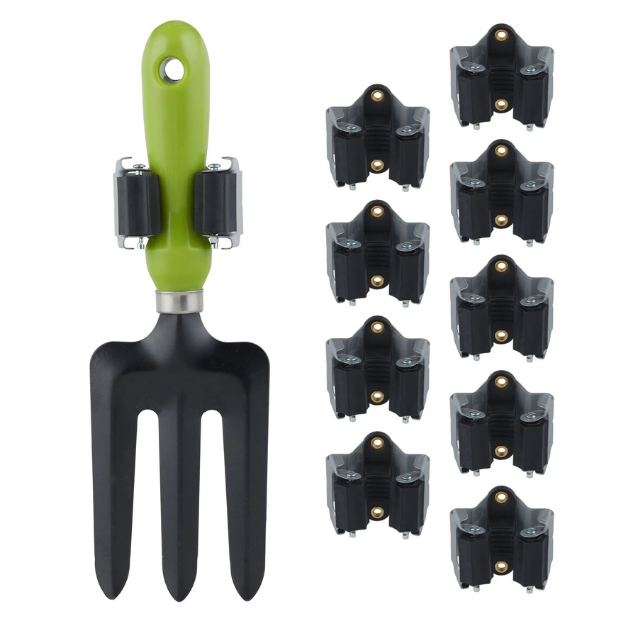 Relaxdays Gerätehalter 10er Set aus Eisen in Schwarz und Grau, Wandmontage, B/T/H: 5 x 5,5 x 4 cm - Bild 2