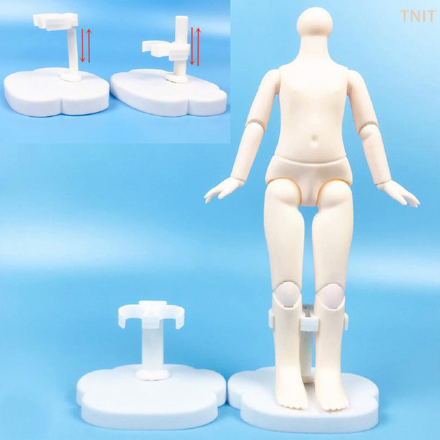 YEGBONG Puppenzubehör Stützbeinhalter Stehständer Displayhalter, 5-teiliges Set, Weiß, Kunststoff - Bild 1