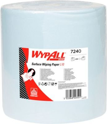 WYPALL Wischtuch L-10 EXTRA + Großrolle aus Airflexmaterial, 1000 Tücher, 1-lagig, blau - Bild 1