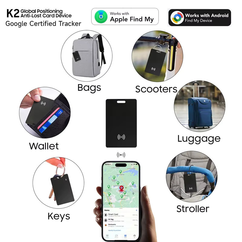 Leapii Slim Wallet Smartcard-Tracker in Schwarz, wasserdichter Bluetooth-Artikelfinder für iOS und Android - Bild 2