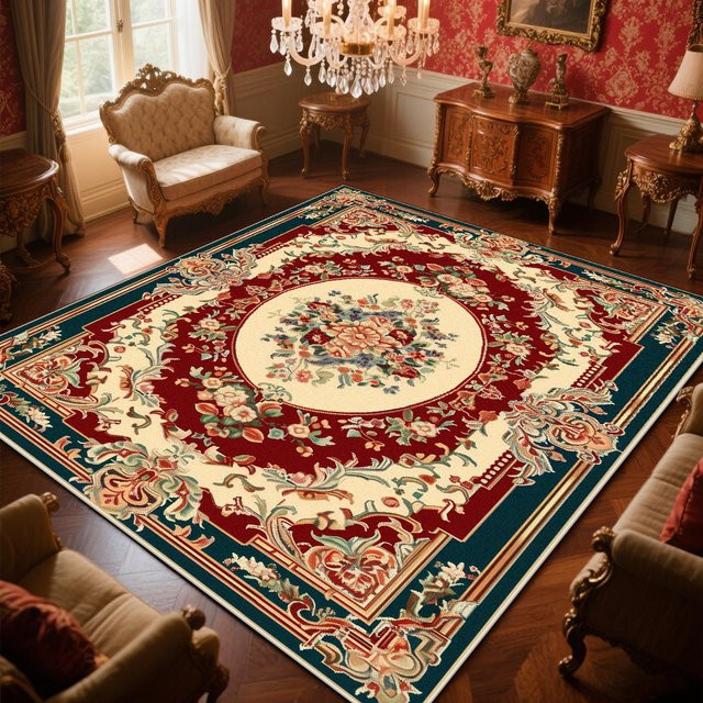 Karpetti Persischer Luxus Teppich in Rot mit floralem Orient-Design, rutschfest und waschbar, B/T: 200 x 300 cm - Bild 1