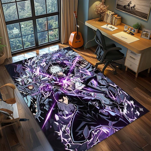 Jujutsu Kaisen Anime Teppich von CSQ Five, rutschfest und waschbar, mehrfarbig, B: 100 cm, T: 120 cm - Bild 1