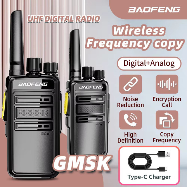 Baofeng BD-V12B Walkie-Talkie Digital-Analog Dual-Mode in Schwarz - Bild 1
