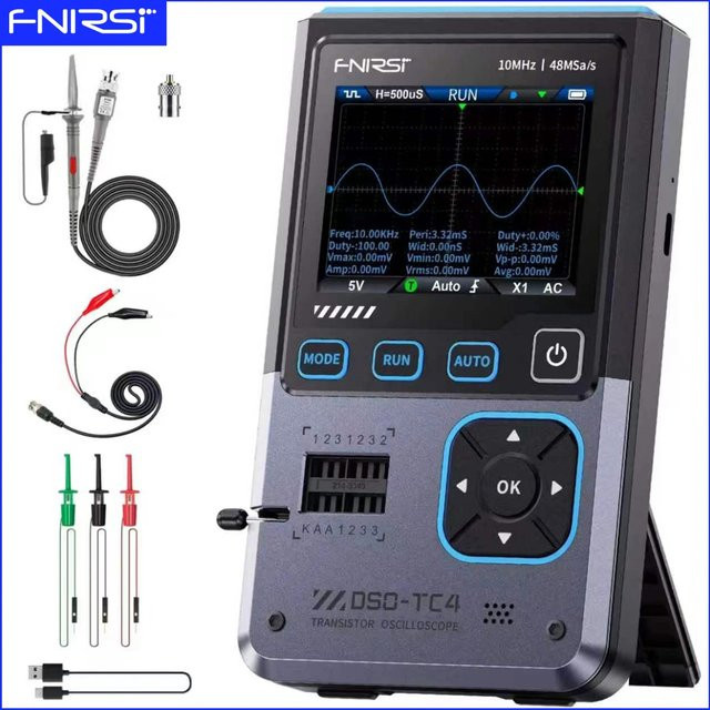FNIRSI Multifunktions-Transistor-Oszilloskop und Signalgenerator DSO-TC4/DSO-TC3 in Schwarz - Bild 1