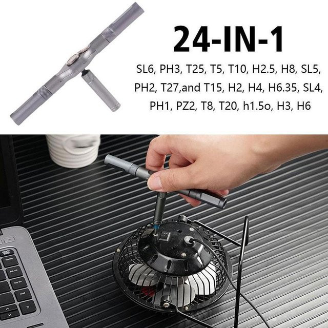 KITPIPI 24-in-1 Mehrzweck-Ratschenschlüssel Set mit magnetischen S2-Steel Bits und Schraubendreher für DIY-Haushaltsreparaturen - Bild 1