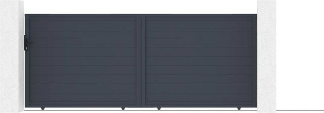 Casanoov Elektrisches Schiebetor Eiger aus Aluminium in Anthrazit mit Schiebetorantrieb Ranger C300, Breite: 400 cm, Höhe: 160 cm - Bild 1