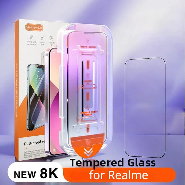 Realme Displayschutzfolie aus gehärtetem 8K Glas, transparent, für Realme 10Pro, GT Neo3, GT2 Pro und Q5 Pro - Bild 1