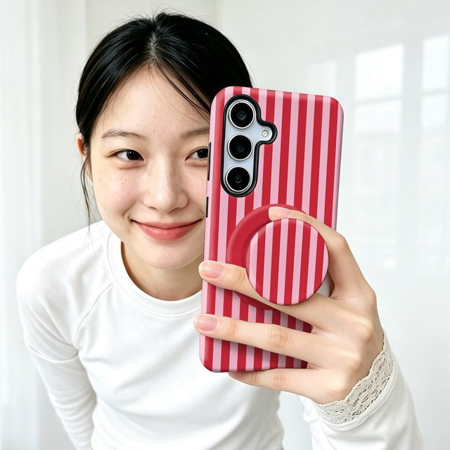 Magnetische 2-in-1 Handyhülle für Samsung Galaxy S26 S25 S24 S23 S22 S21 Plus Ultra FE A15 A16 A26 A36 mit rotem Streifen - Bild 1
