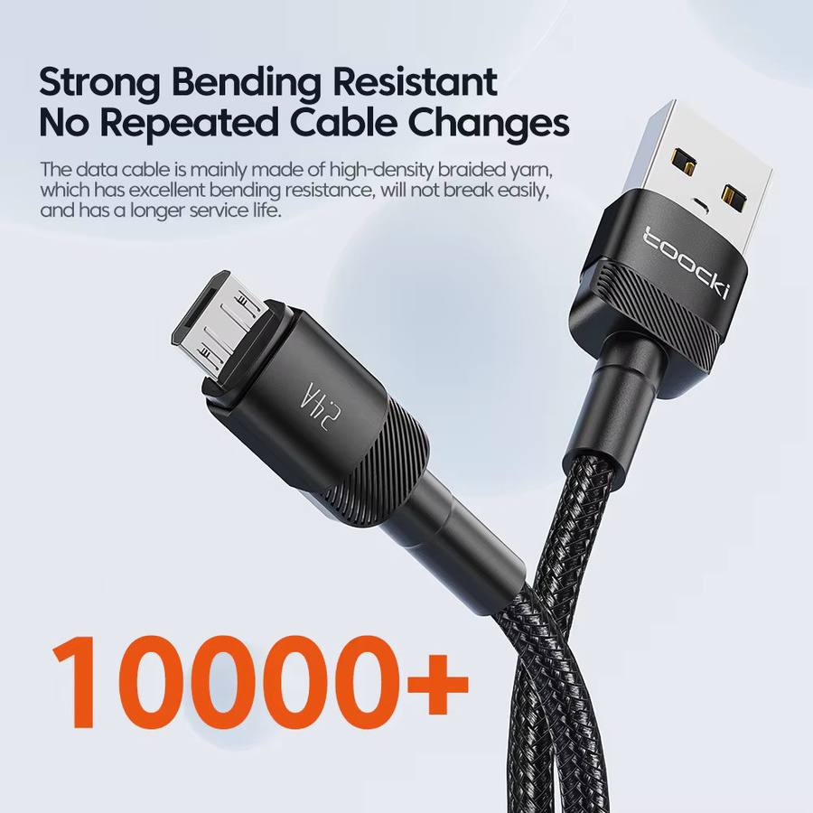Toocki Micro-USB-Kabel in Schwarz mit 2,4 A Schnellladefunktion für PD und QC zur Datenübertragung - Bild 4