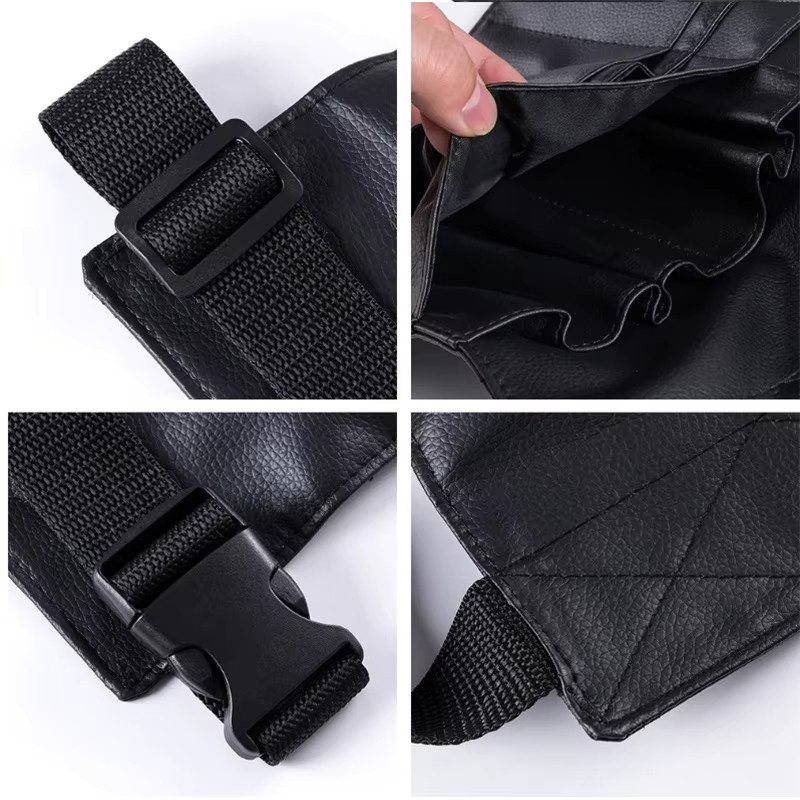 Schwarze Make-up-Pinseltasche aus PU-Leder, glänzend - Bild 5