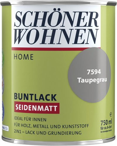 Schöner Wohnen Home Buntlack in Taupe, seidenmatt, 0,75 l - Bild 1