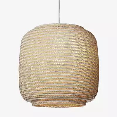 Graypants Scraplights Ausi Pendelleuchte aus Holz in Grau und Beige - Bild 1