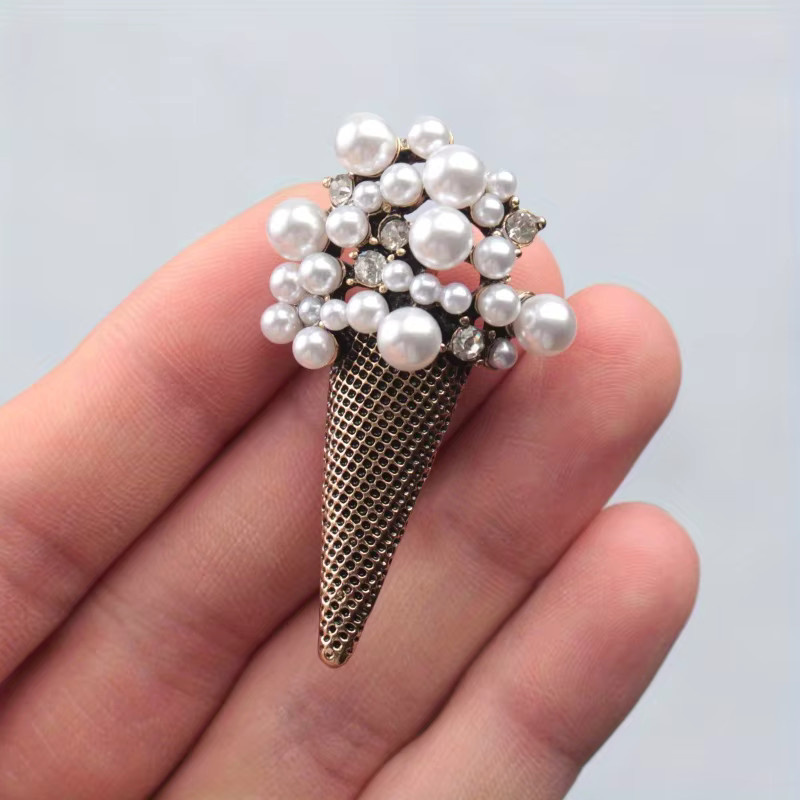 SKEDS Eis Pin Zubehör, Messing, Gold, Perle, Damen - Bild 2