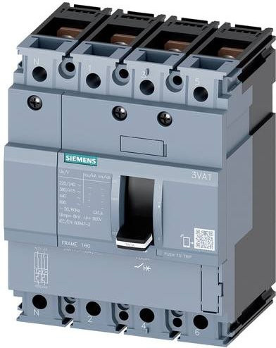 Siemens 3VA1140-5GD42-0AA0 Leistungsschalter in Grau mit einem Einstellbereich von 40 - 40A und einer maximalen Schaltspannung von 690 V/AC - Bild 1