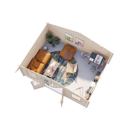 Palmako Gartenhaus Klara aus Fichtenholz mit Satteldach, lackiert in Hellgrau/Anthrazit, B/T/H: 518 x 420 x 247 cm - Bild 3