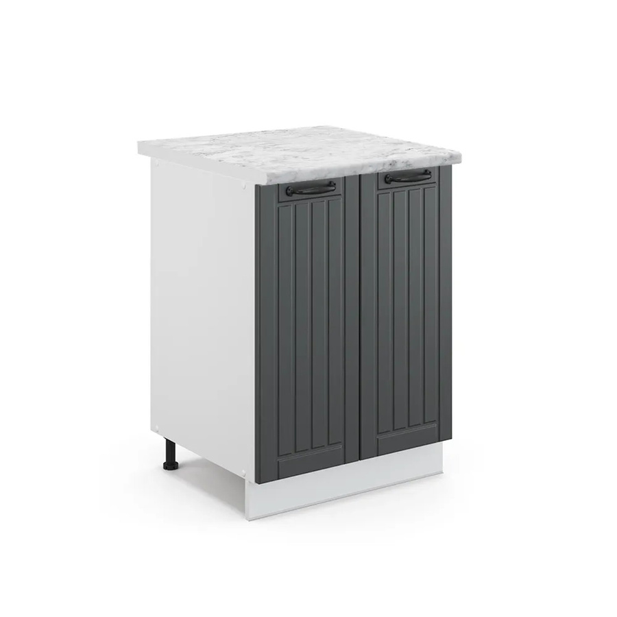 Vicco Küchenunterschrank Fame-Line Landhausstil Anthrazit und Weiß B: 60 cm, T: 60 cm, H: 82 cm - Bild 2