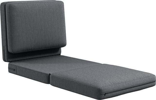 HOMCOM 3-in-1 Klappbares Bodensofa als Schlafsofa mit Samtoptik in Dunkelgrau - Bild 1