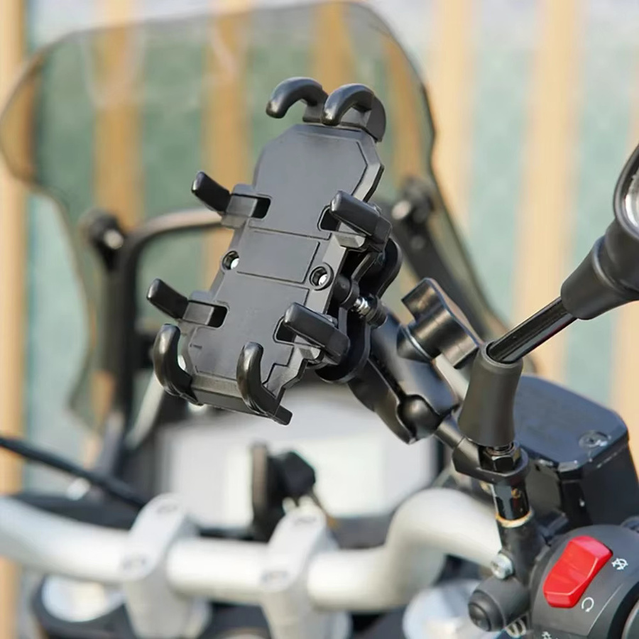 Universelle Moto Motorrad Telefonhalterung für Lenker und Roller, stoßfeste GPS Smartphone-Klemme in Schwarz und Multicolour - Bild 5