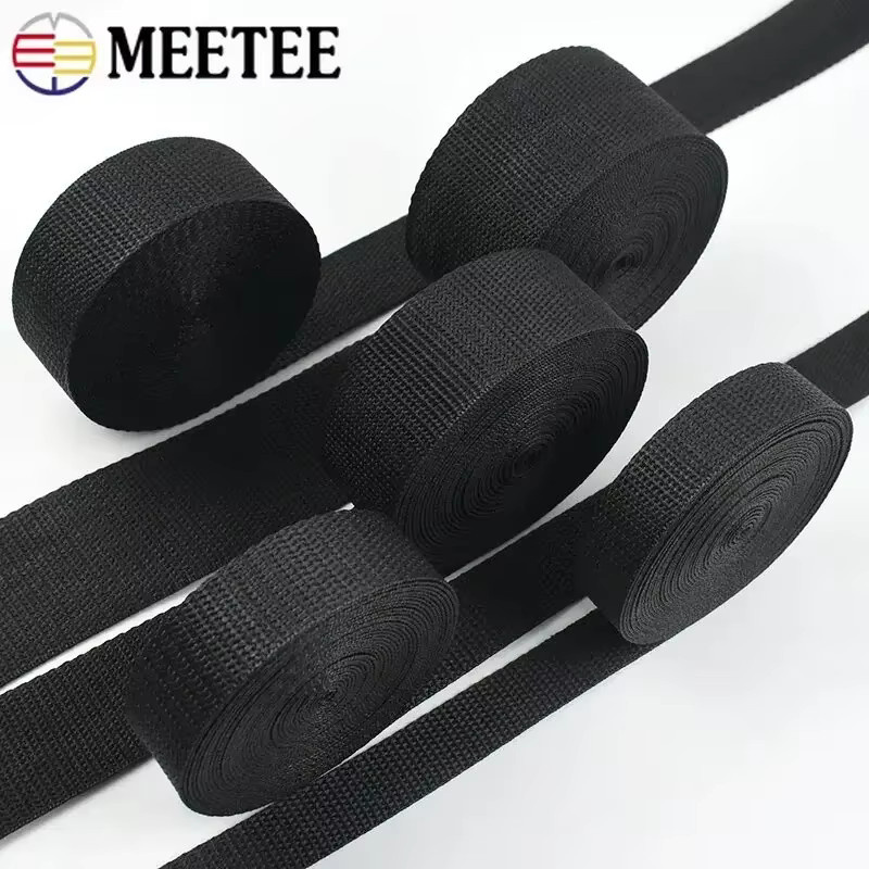 Meetee Nylon-Gurtband in Schwarz als Meterware für Taschen, Schultergurte und Nähzubehör, Breite: 20 mm bis 50 mm - Bild 5