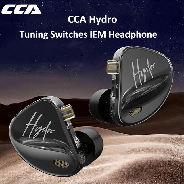 CCA Hydro In-Ear-Kopfhörer mit Hybrid-Treiber und Tuning-Schalter in Schwarz - Bild 1