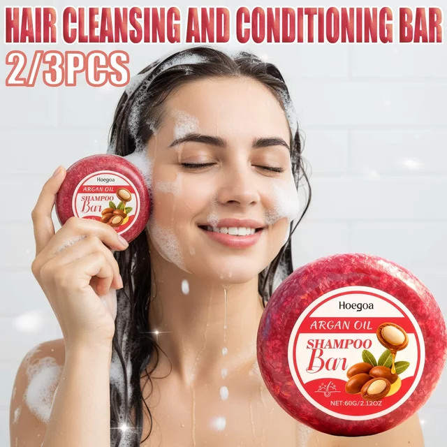 HOEGOA Festes Shampoo, Rizinusöl, Sheabutter, 60 g, Unisex - Bild 1