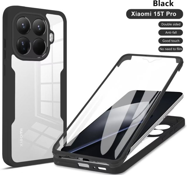 Transparente 360 Grad Handyhülle mit Displayschutzfolie für Xiaomi 15T Redmi K90 Note 15 Pro Plus F8 Ultra - Bild 1