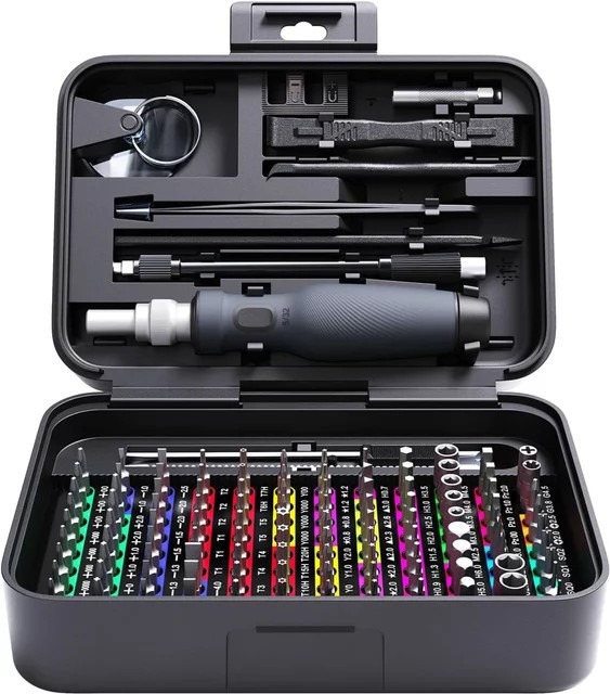 Mini-Präzisions-Schraubendreher-Set 132 in 1 mit 108 Bits und Aufbewahrungsbox, Mikro-Magnetisches Reparaturwerkzeug-Set in Schwarz - Bild 1