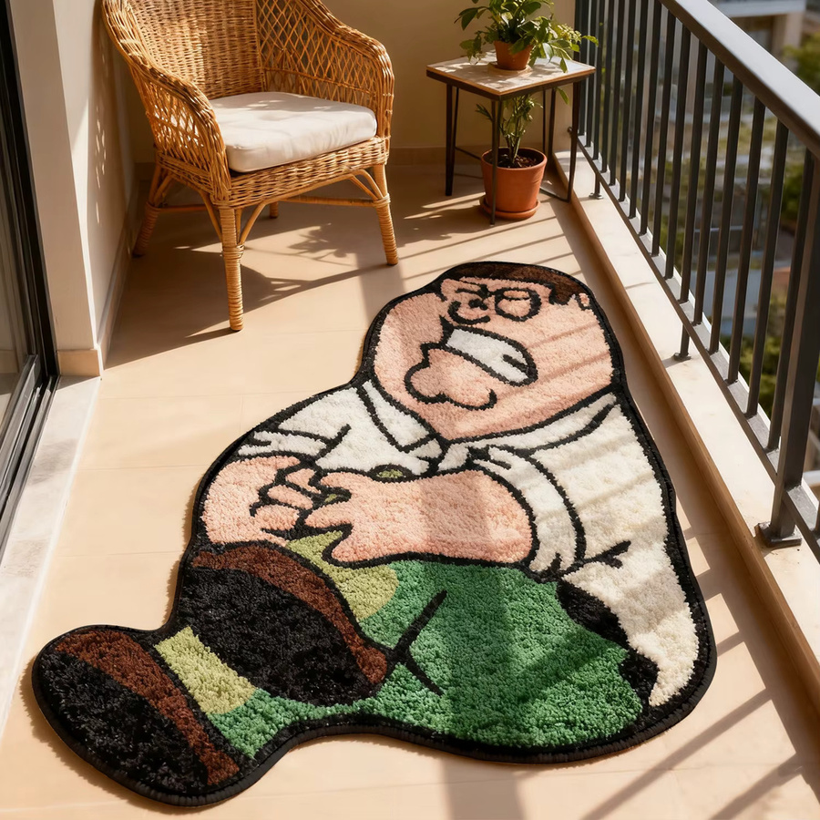 VIKAMA Kreativer Cartoon-Teppich für Kinderzimmer und Wohnzimmer, Mehrfarbig, B: 110 cm, T: 100 cm - Bild 3