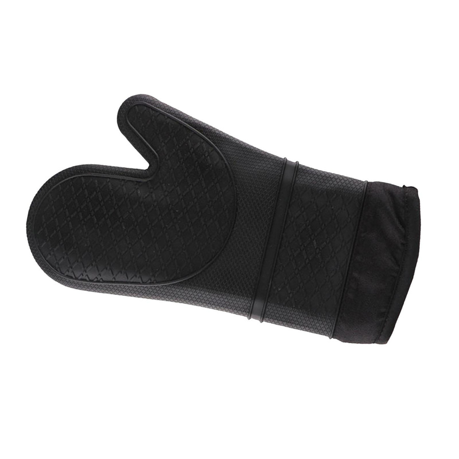 KONNWEI Hitzebeständige Ofenhandschuhe aus verdicktem Silikon mit Baumwollfutter in Schwarz - Bild 2