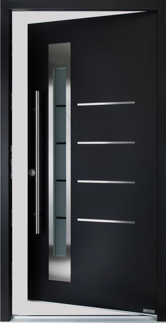 Splendoor Haustür Thermospace Berlin RC2 in Schwarz-Weiß mit Glaseinsatz, Breite: 100 cm, Höhe: 210 cm, Anschlag Links - Bild 1