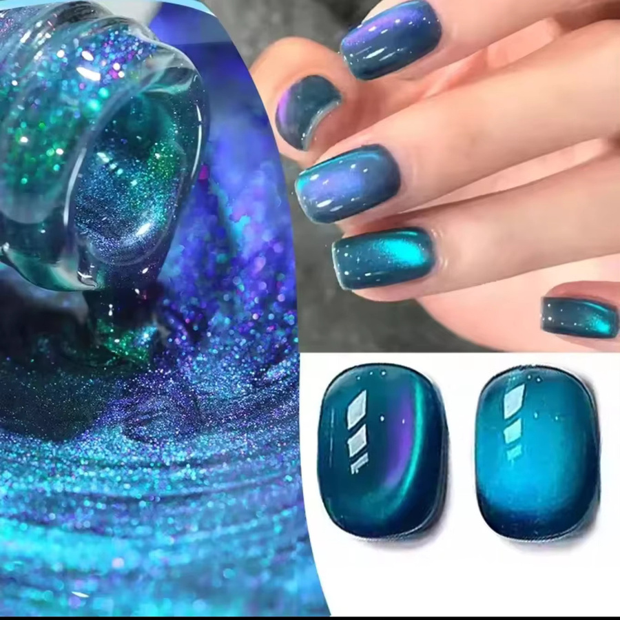 MIANEL Gel-Nagellack, Blaue Glasperlen, Schimmernd, 10 ml - Bild 2