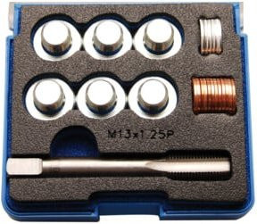 BGS Reparatursatz für Öl-Ablass-Gewinde M13 x 1,25 mm in Silber aus Stahl - Bild 1