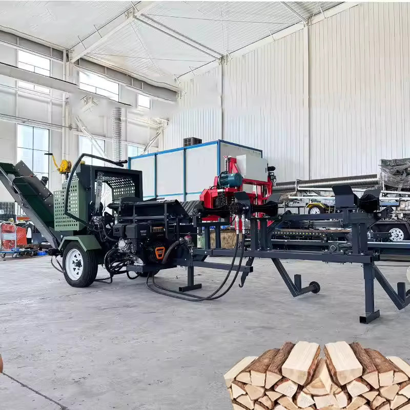LZHZXY Manueller Holzspalter und hydraulischer Brennholzprozessor in Schwarz mit 15 PS als Splitter-Sägen-Kombinationsausrüstung - Bild 3