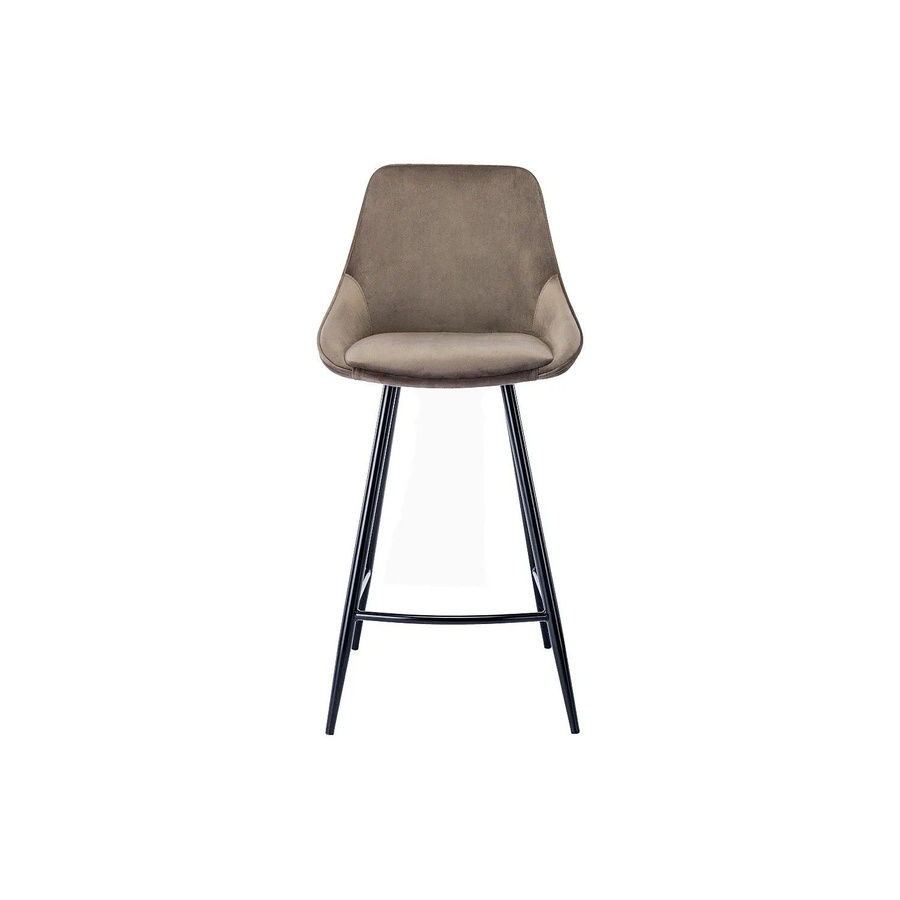 Vente-unique Barhocker Masurie in Taupe aus Samt, Breite: 48 cm - Bild 2
