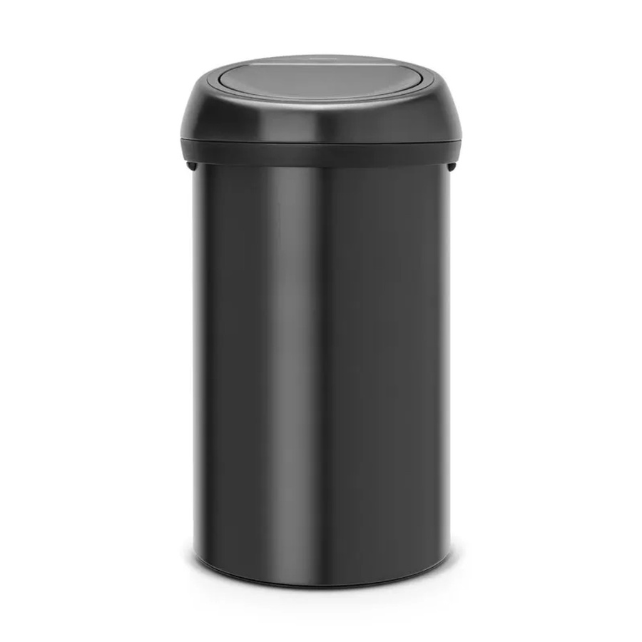 PROREGAL Abfallbehälter mit Soft-Touch-Öffnung 60 Liter, Metall, Schwarz Matt, H x B x T: 71 x 40 x 40 cm - Bild 2